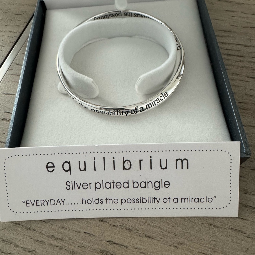 Silver Textured Bangle Bracelet